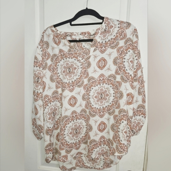 Maurices Bohemian Print V-Neck Blouse - Picture 2 of 6